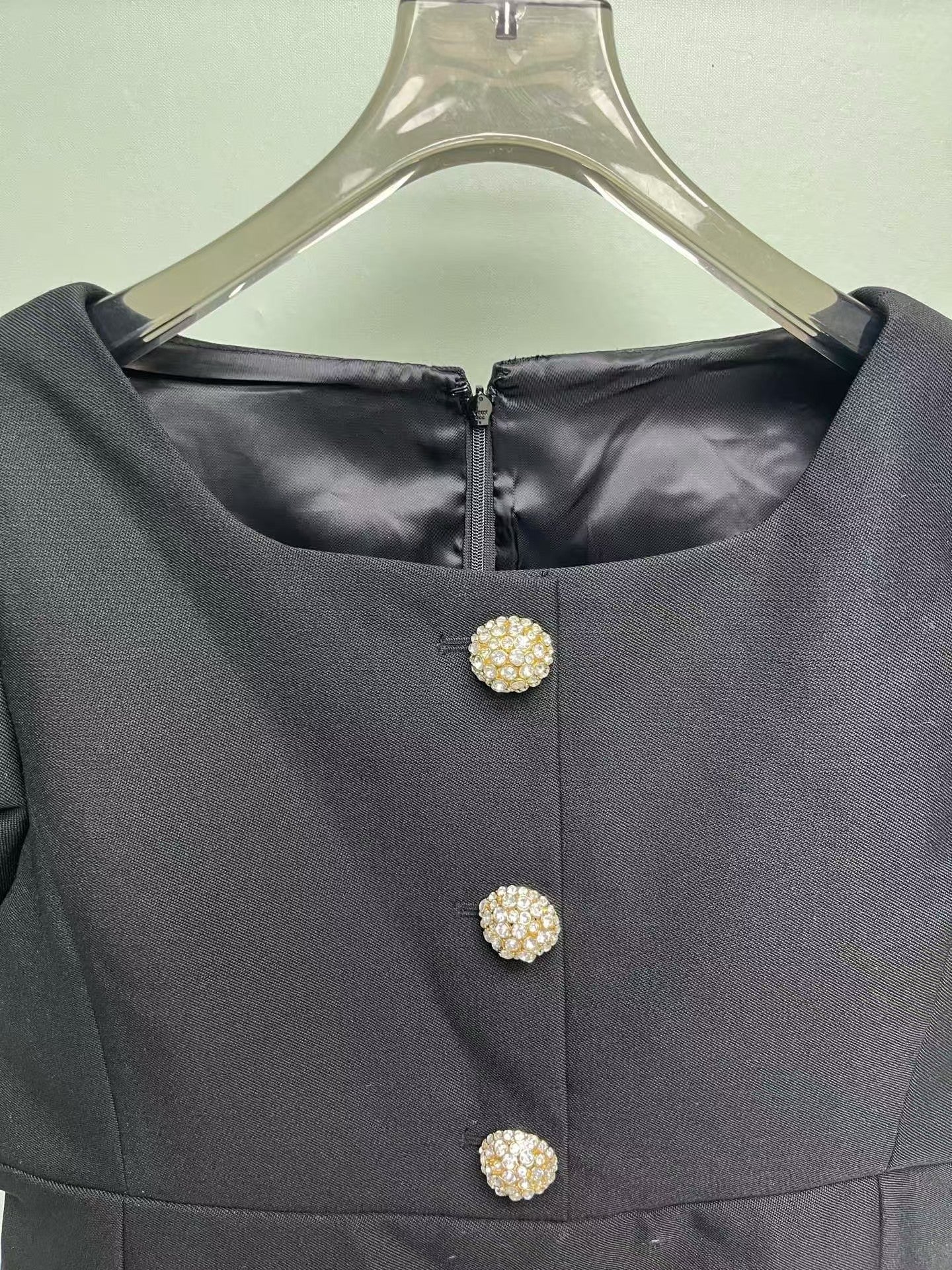 Rhinestone Short Sleeve Dress