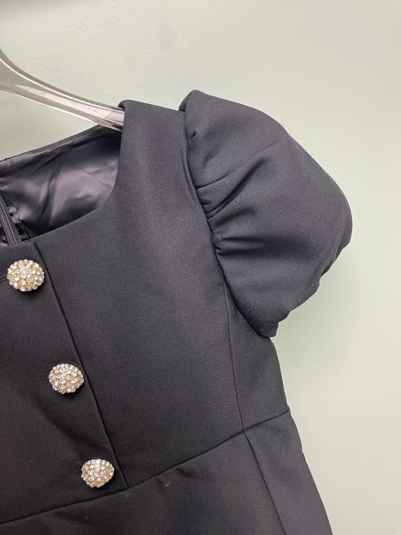 Rhinestone Short Sleeve Dress