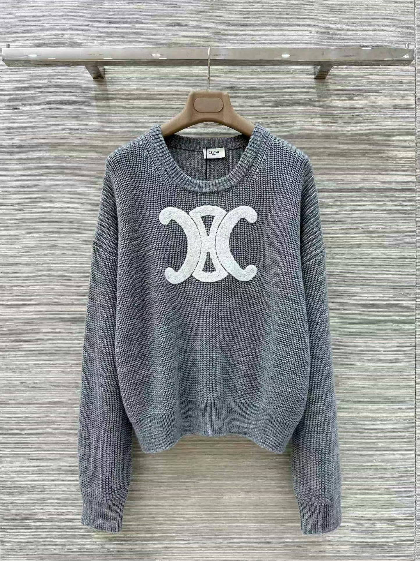 3D embroidered sweater