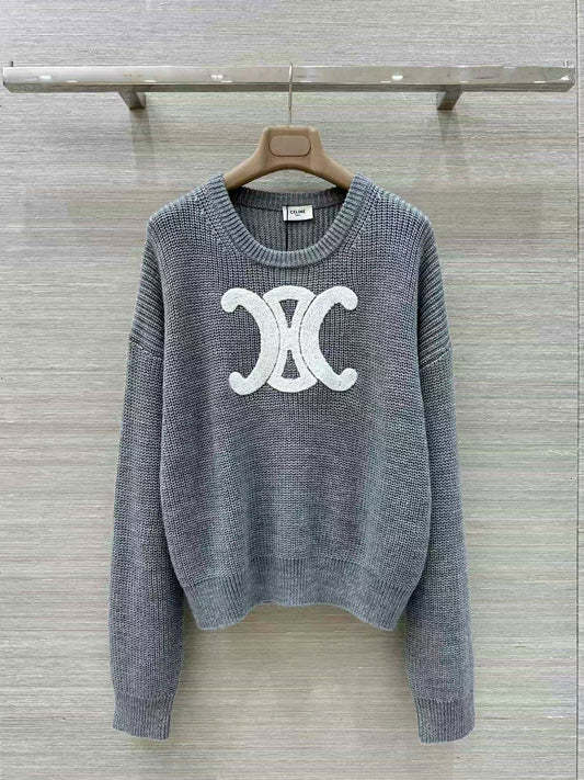 3D embroidered sweater