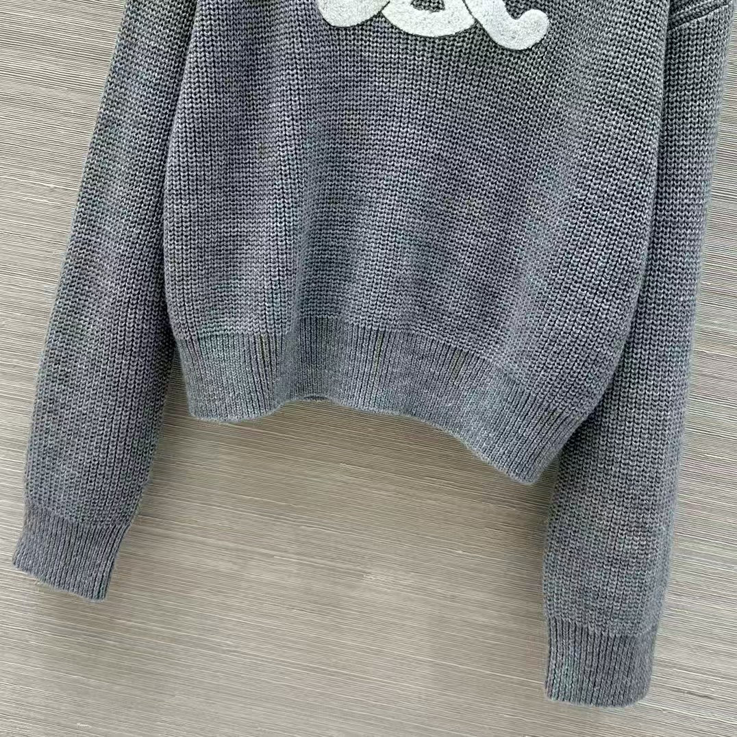3D embroidered sweater