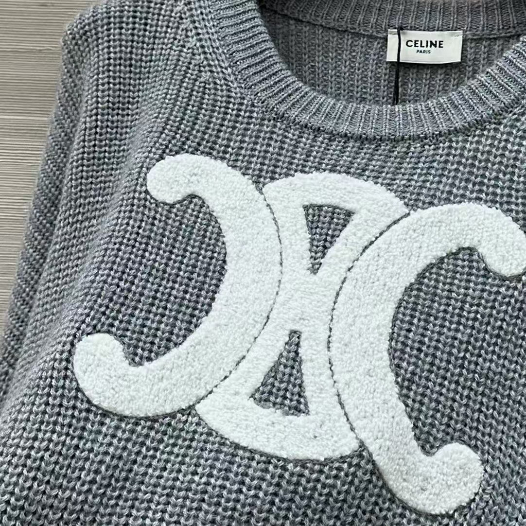 3D embroidered sweater
