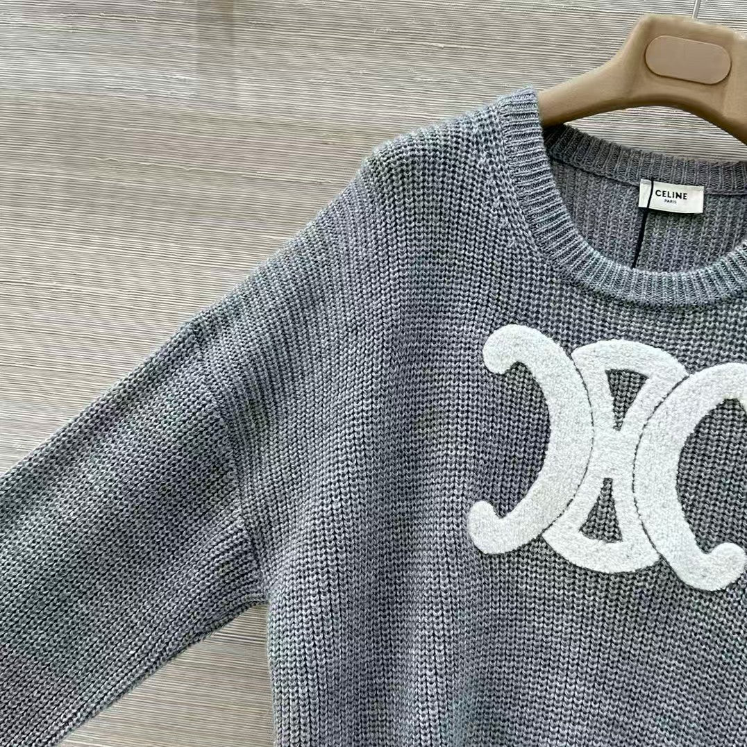 3D embroidered sweater