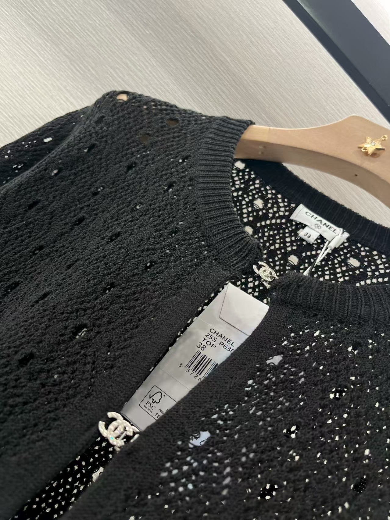 Hollow rhinestone knitted cardigan