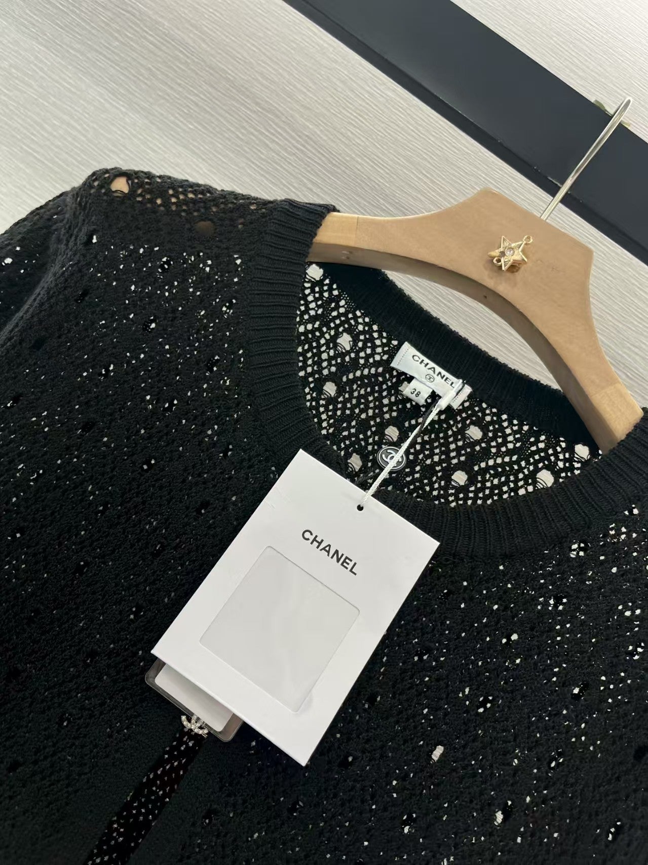 Hollow rhinestone knitted cardigan