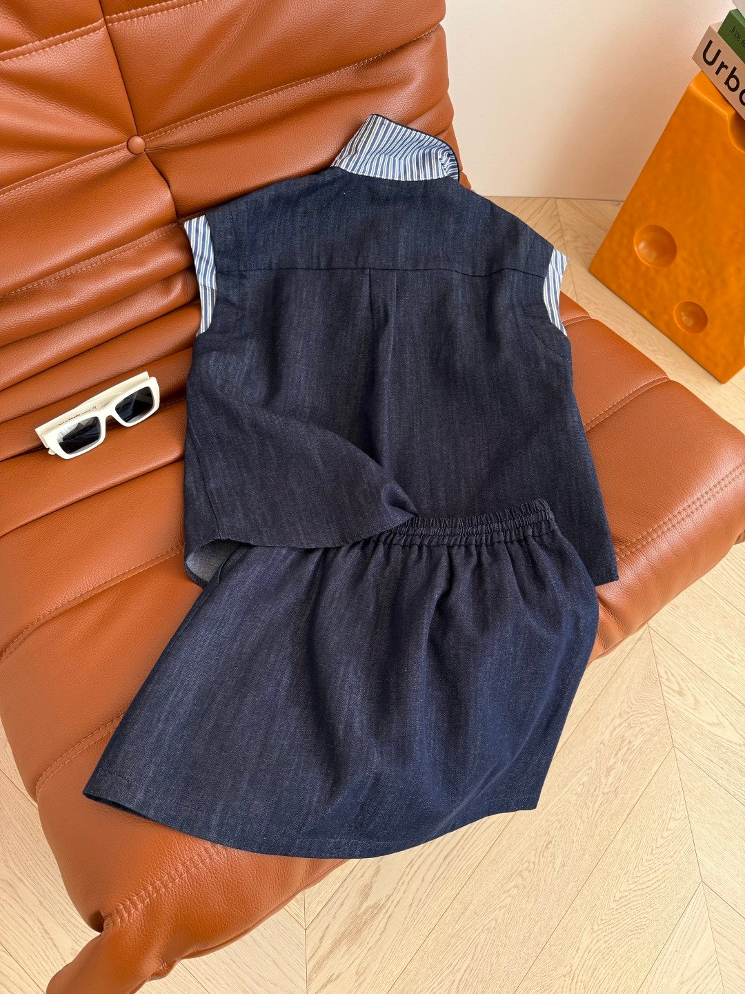 Vintage-style Double C Embroidered Pattern Denim