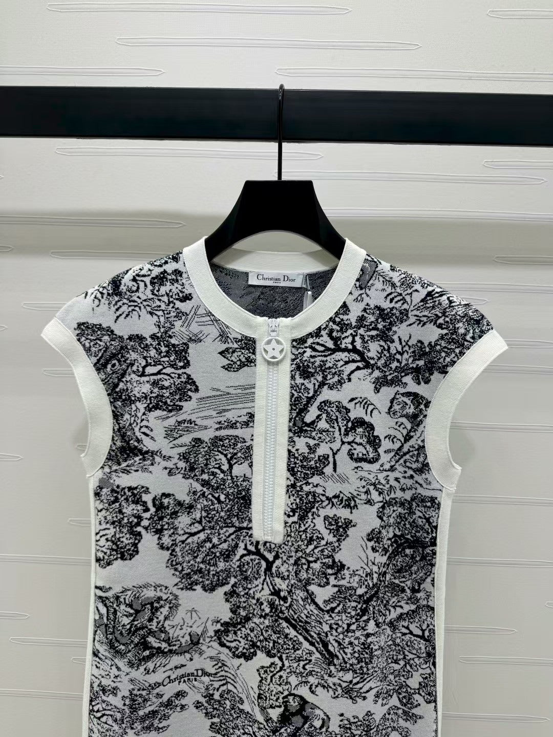 Jungle Jacquard Knit Vest Dress