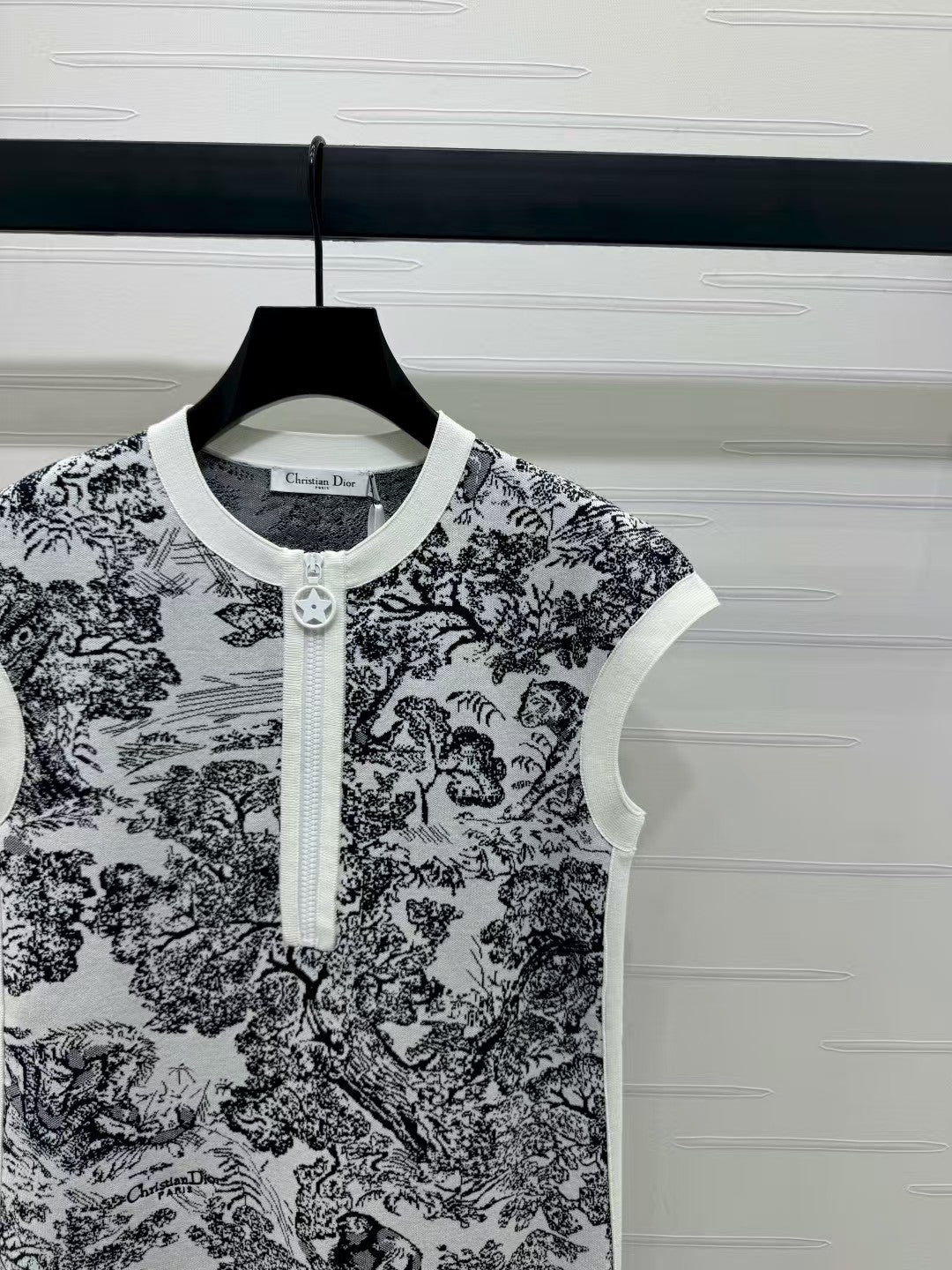 Jungle Jacquard Knit Vest Dress