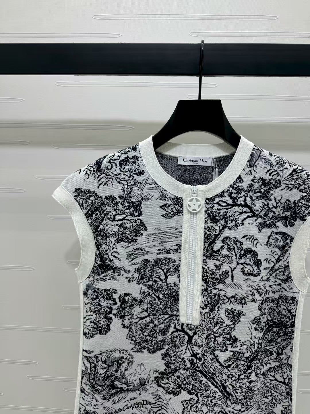 Jungle Jacquard Knit Vest Dress