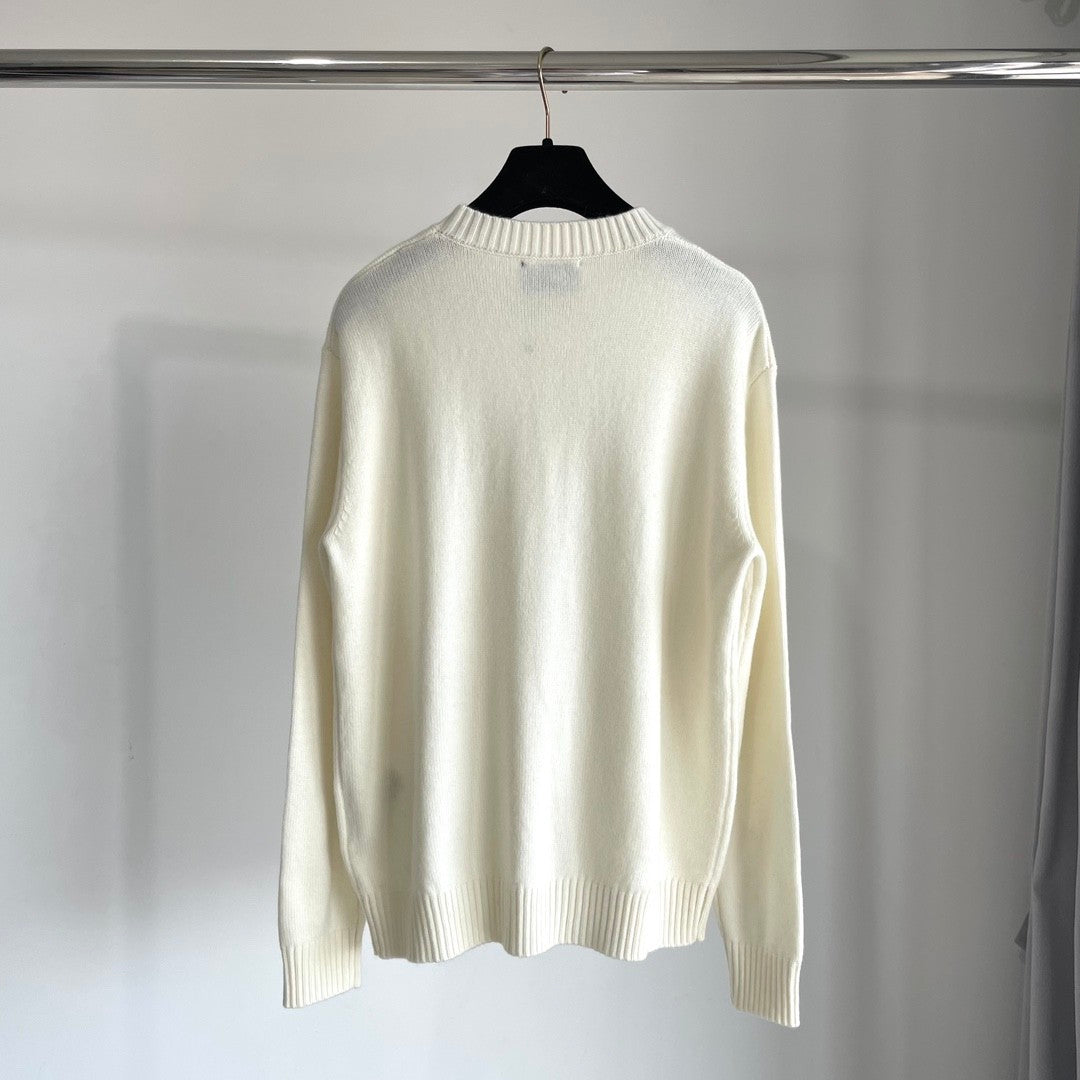 Women's Logo Print Plain Knit Long Sleeve