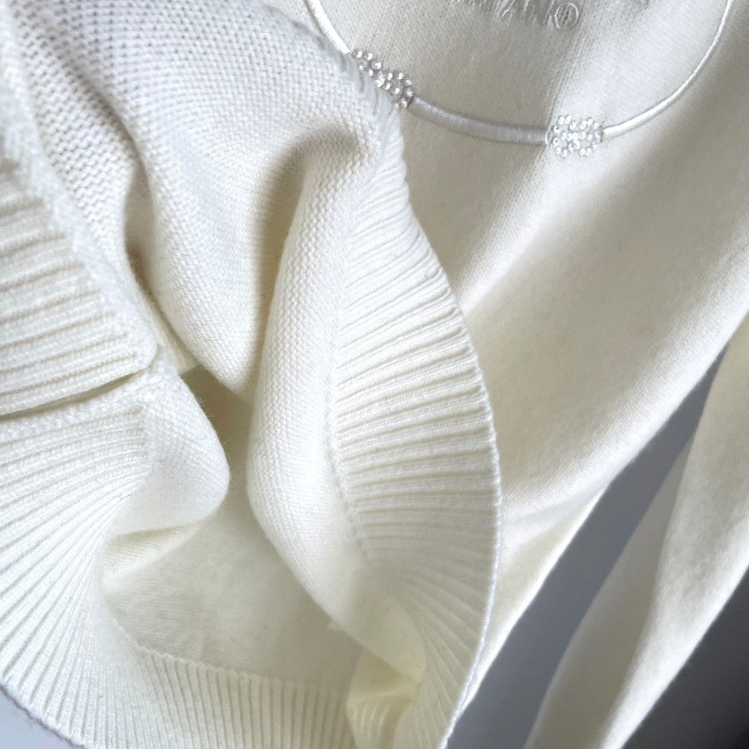 Women's Logo Print Plain Knit Long Sleeve