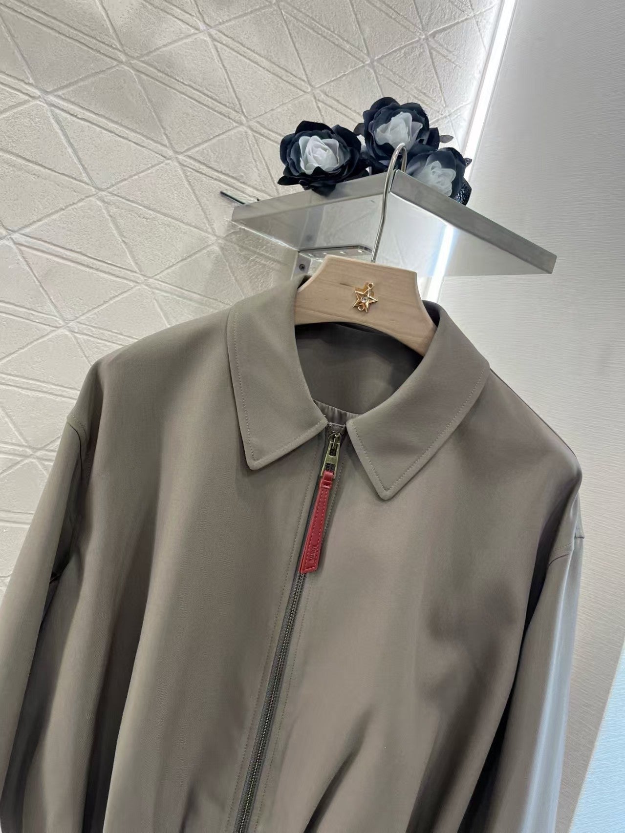 New zipper leather label jacket