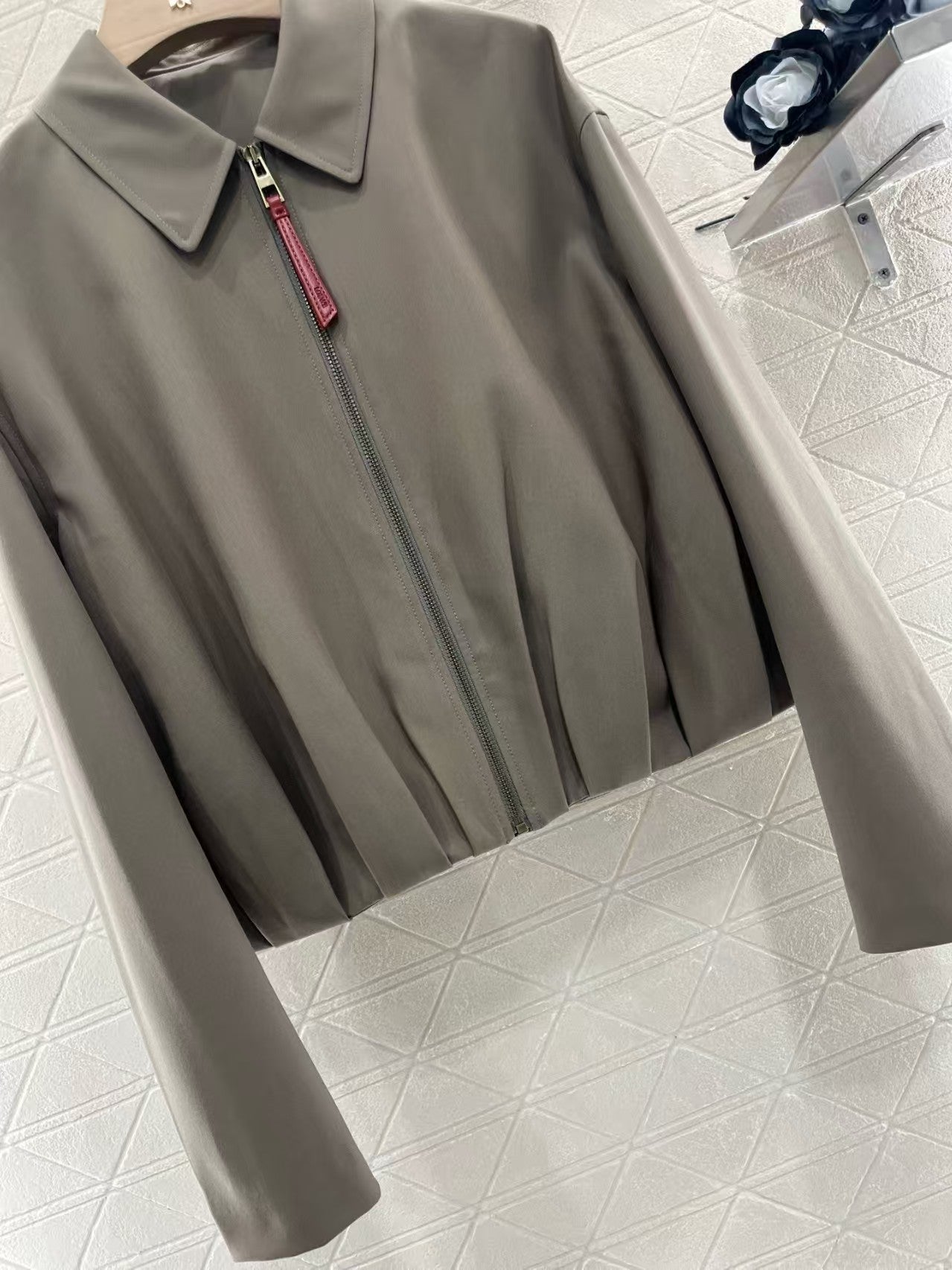 New zipper leather label jacket