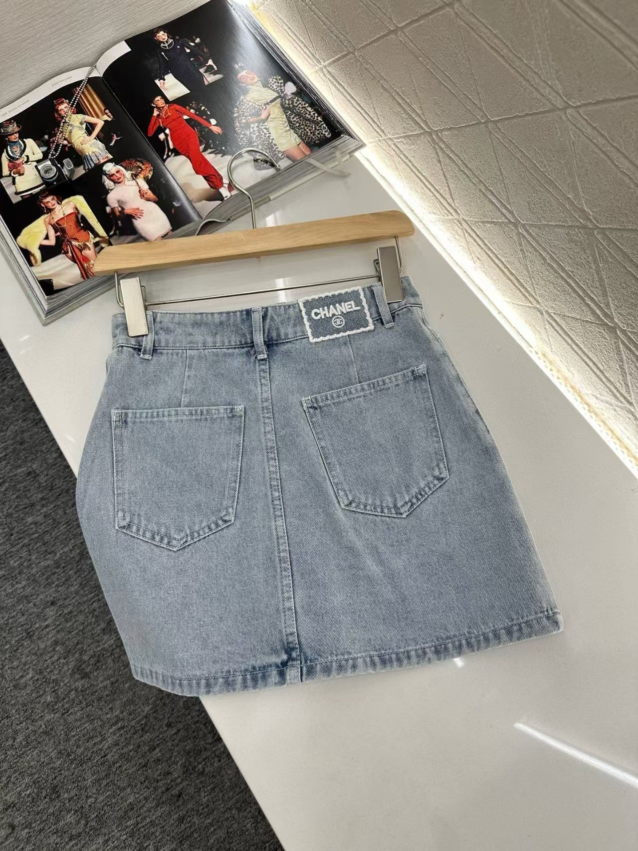 New embroidered denim vest