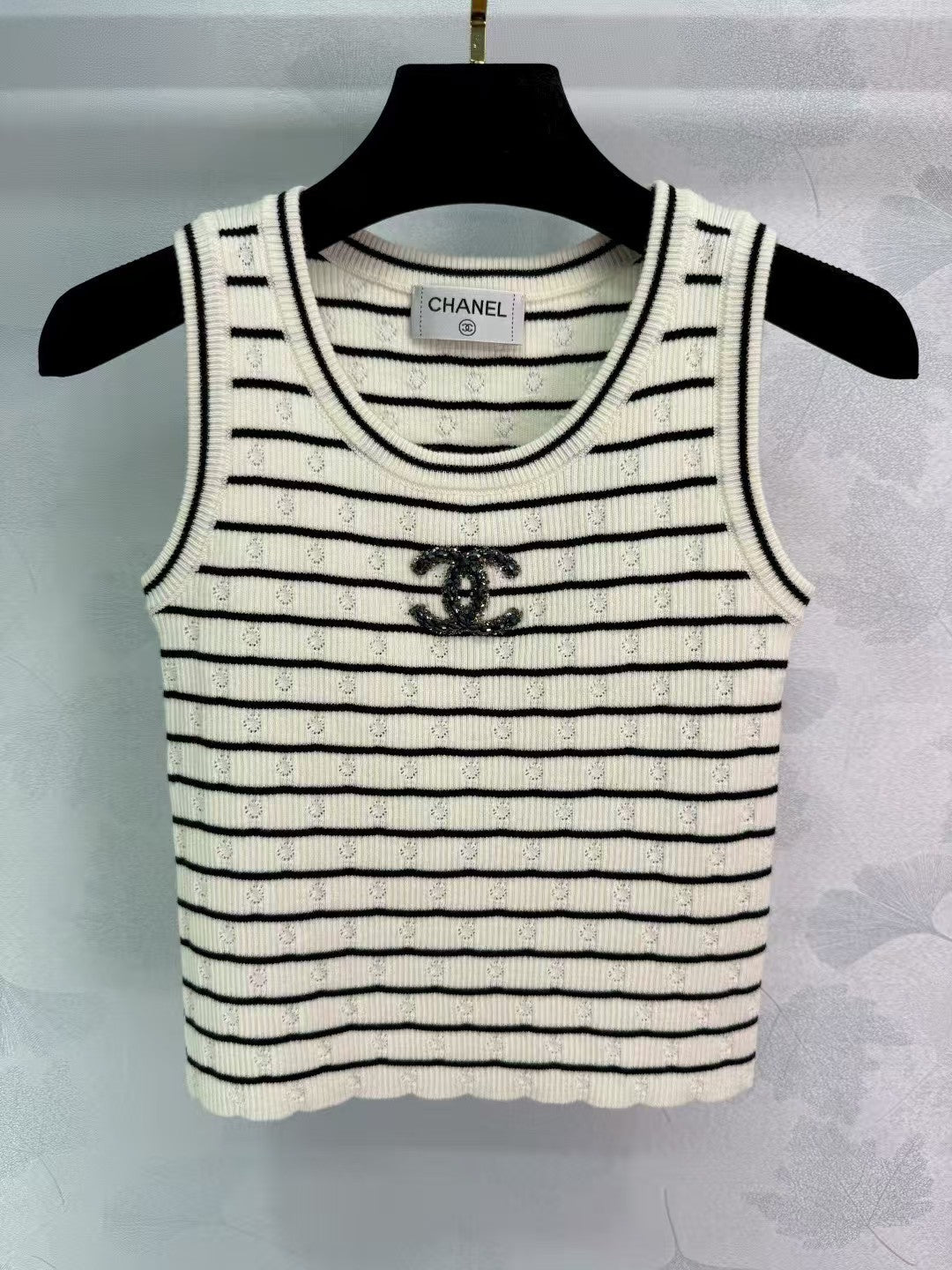 New Striped Crewneck Knitted Vest