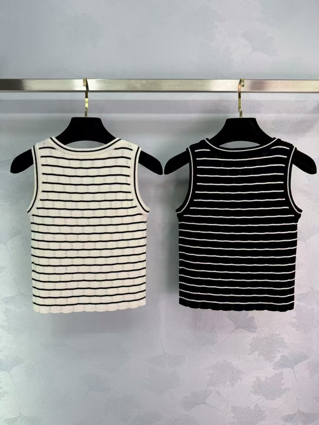 New Striped Crewneck Knitted Vest