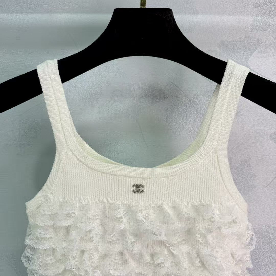 New Lace Stitching Knitted Vest