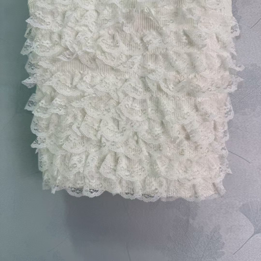 New Lace Stitching Knitted Vest