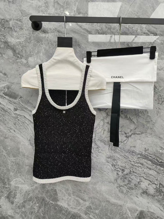 New sequin knitted vest camisole