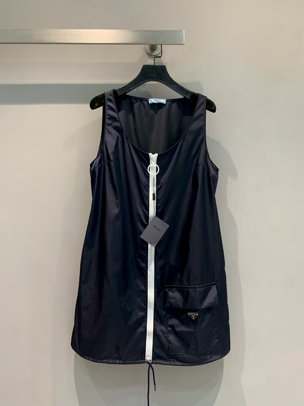Triangle Logo Zipper Vest Dress