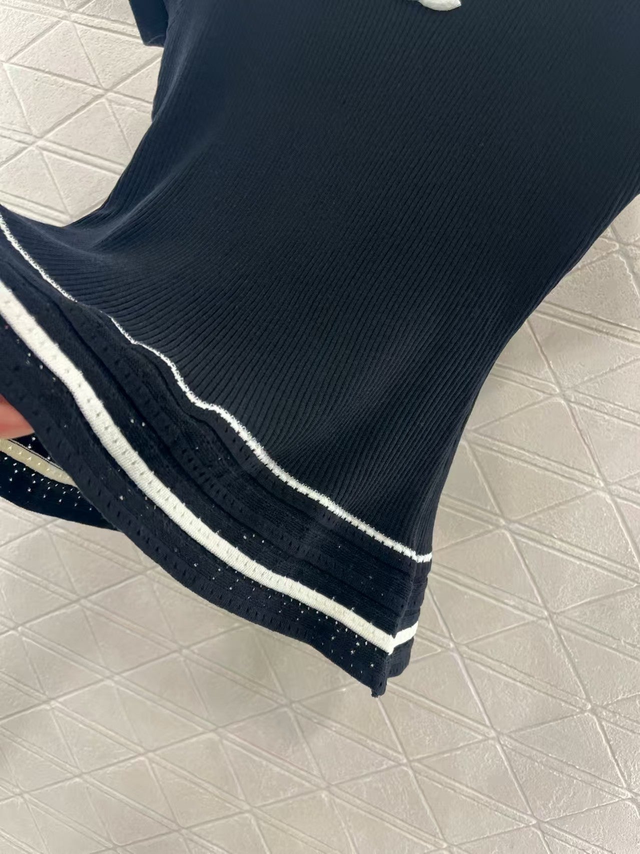 Hollow lace knit short sleeves