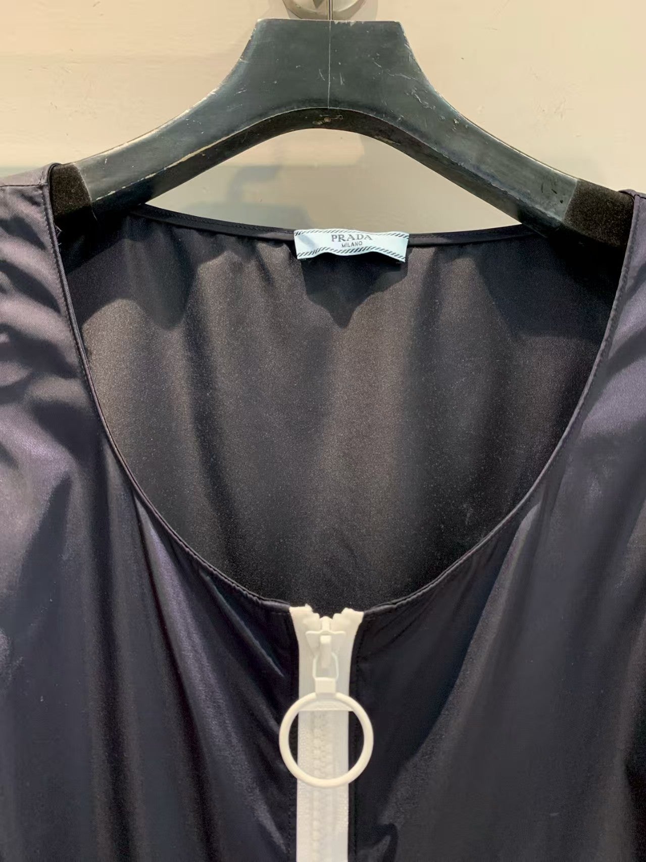 Triangle Logo Zipper Vest Dress