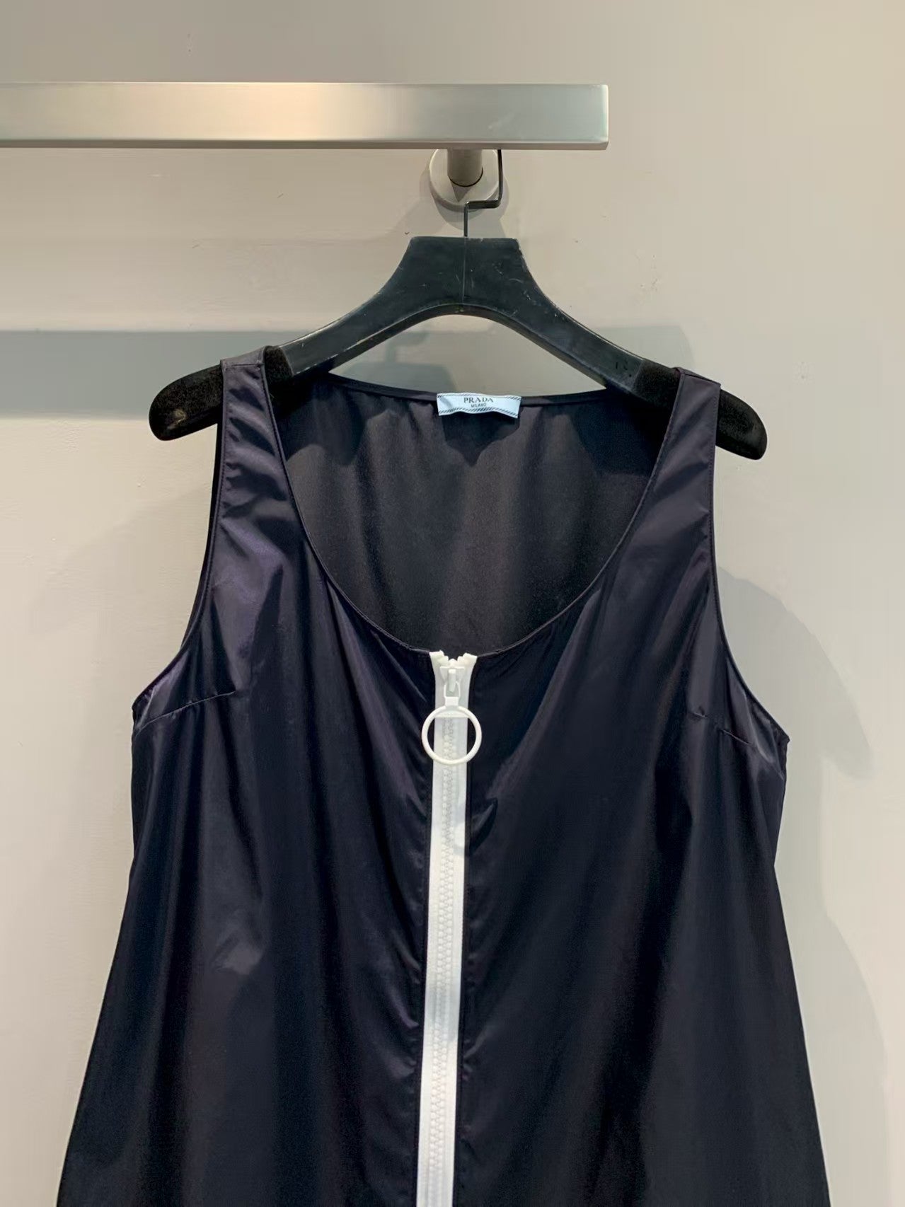 Triangle Logo Zipper Vest Dress