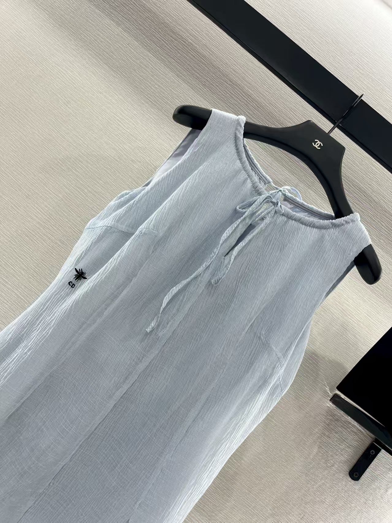 Round neck belt vest dress