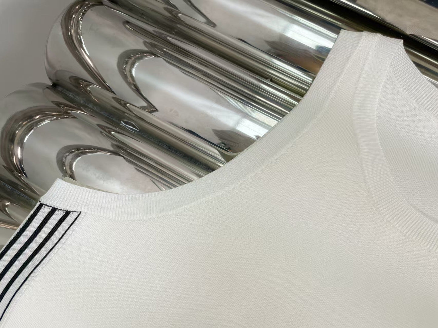 Striped lettering jacquard-knit vest