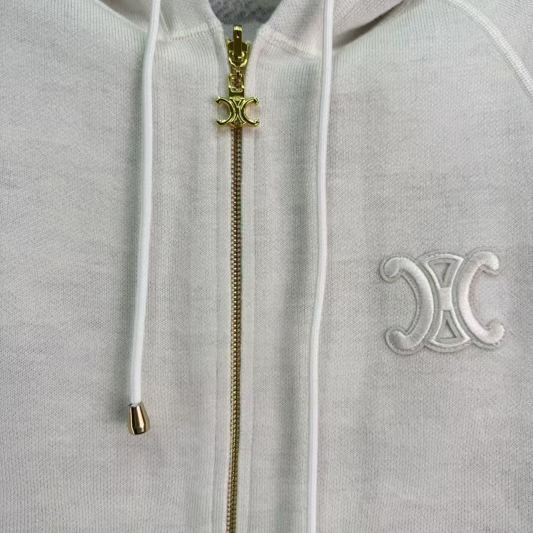 Reversible hooded cardigan jacket