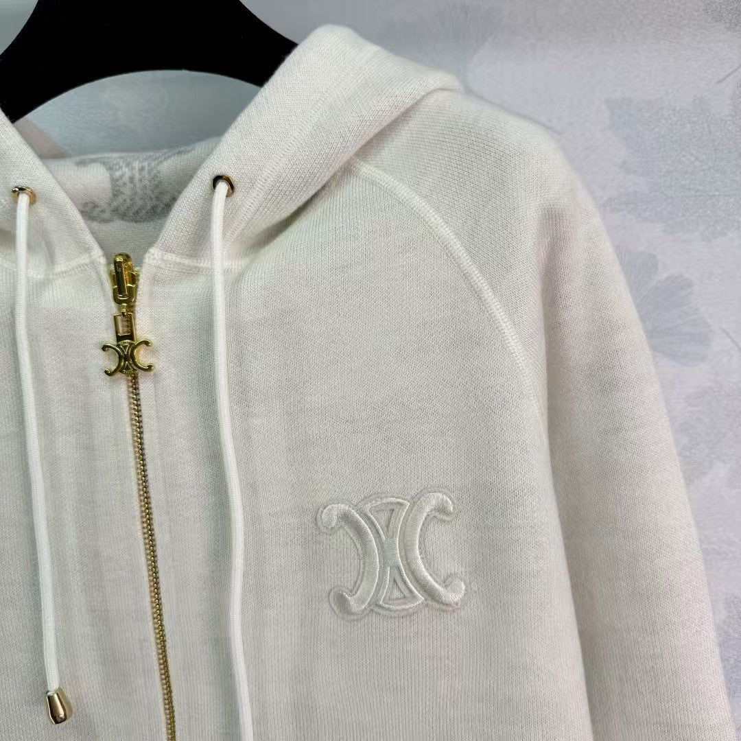 Reversible hooded cardigan jacket