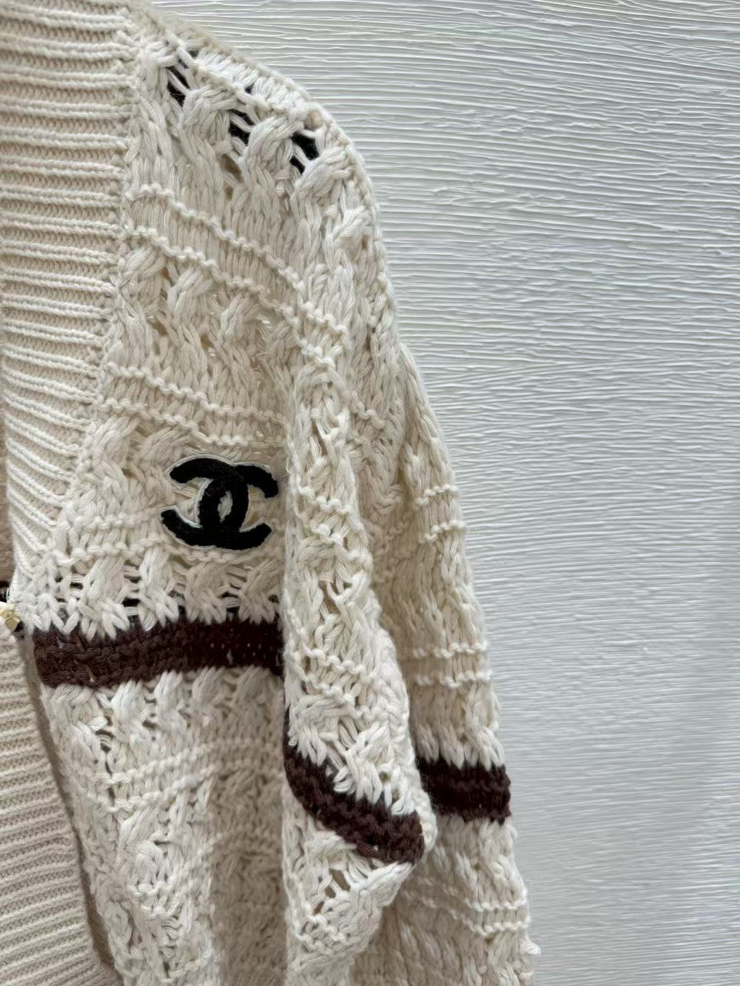 Colorblock Striped Open-Knit Cardigan