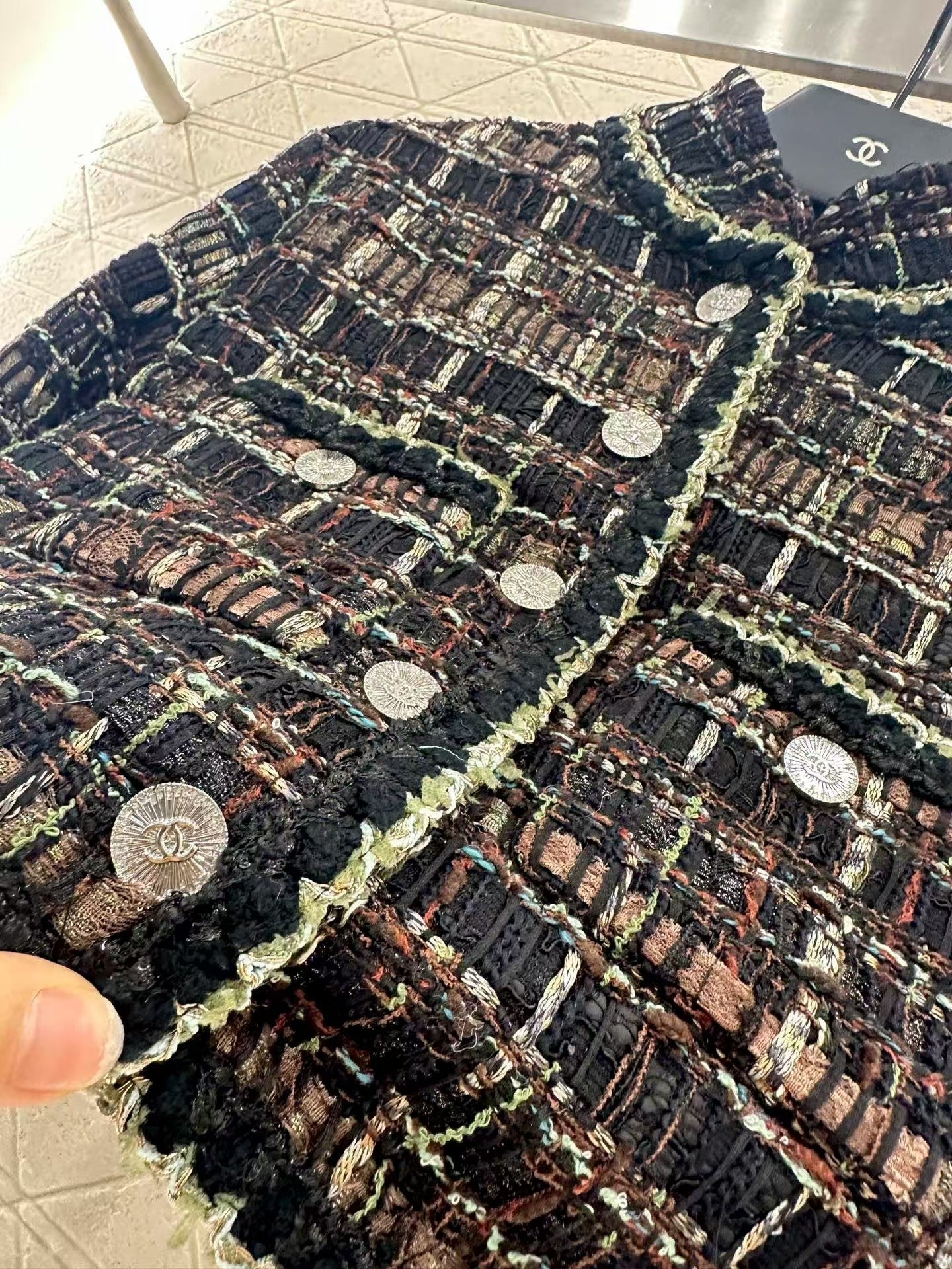 Twill soft tweed jacket + skirt set