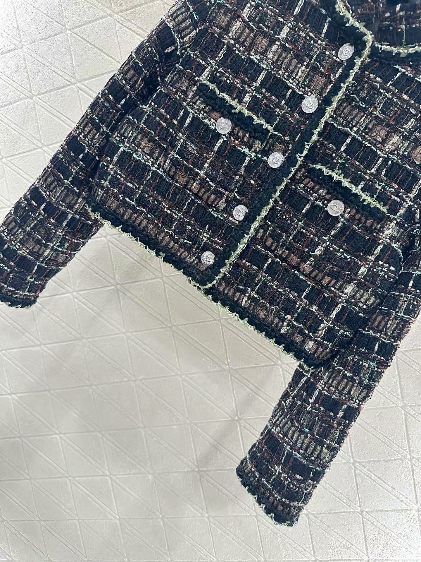 Twill soft tweed jacket + skirt set