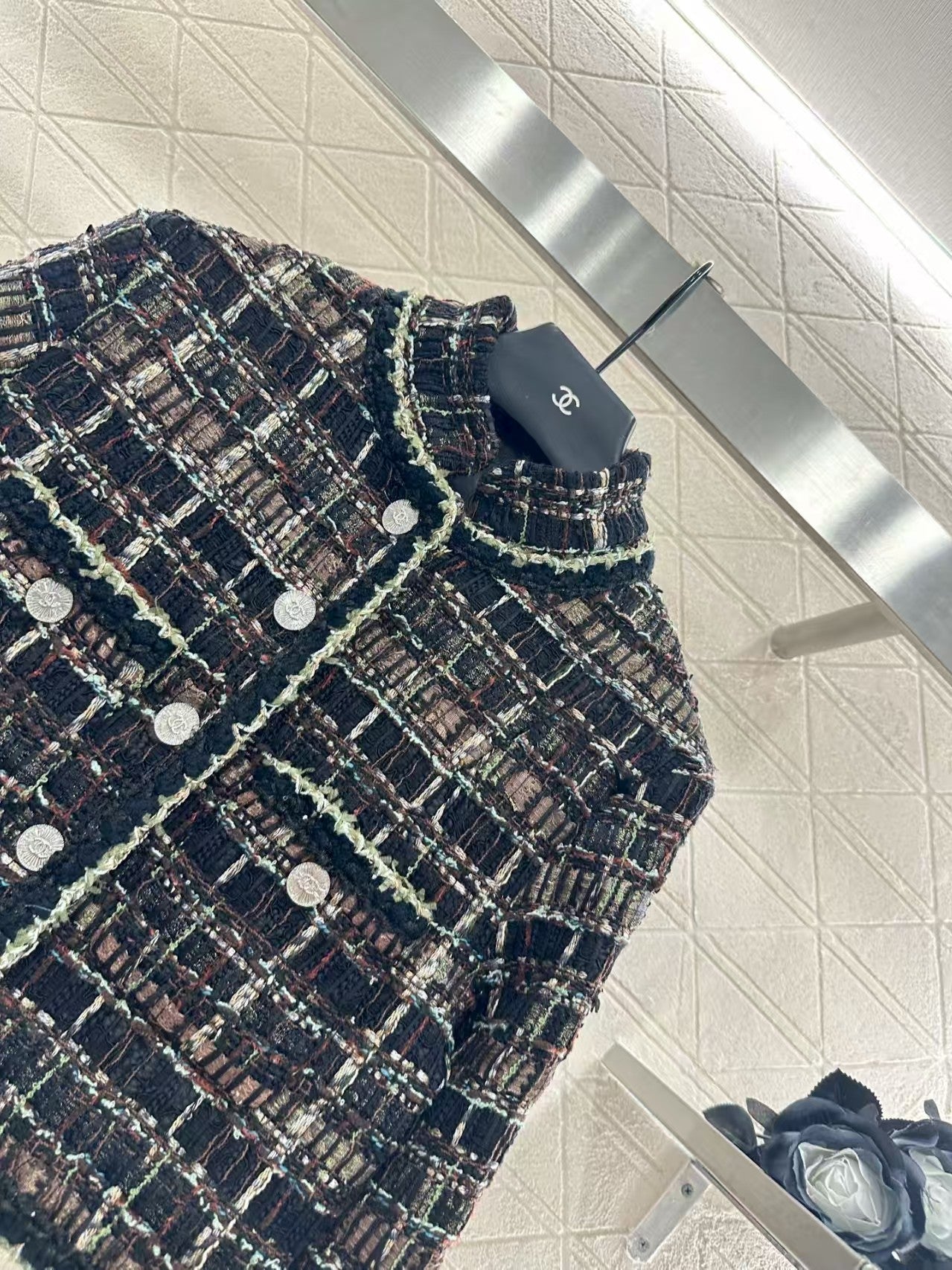 Twill soft tweed jacket + skirt set