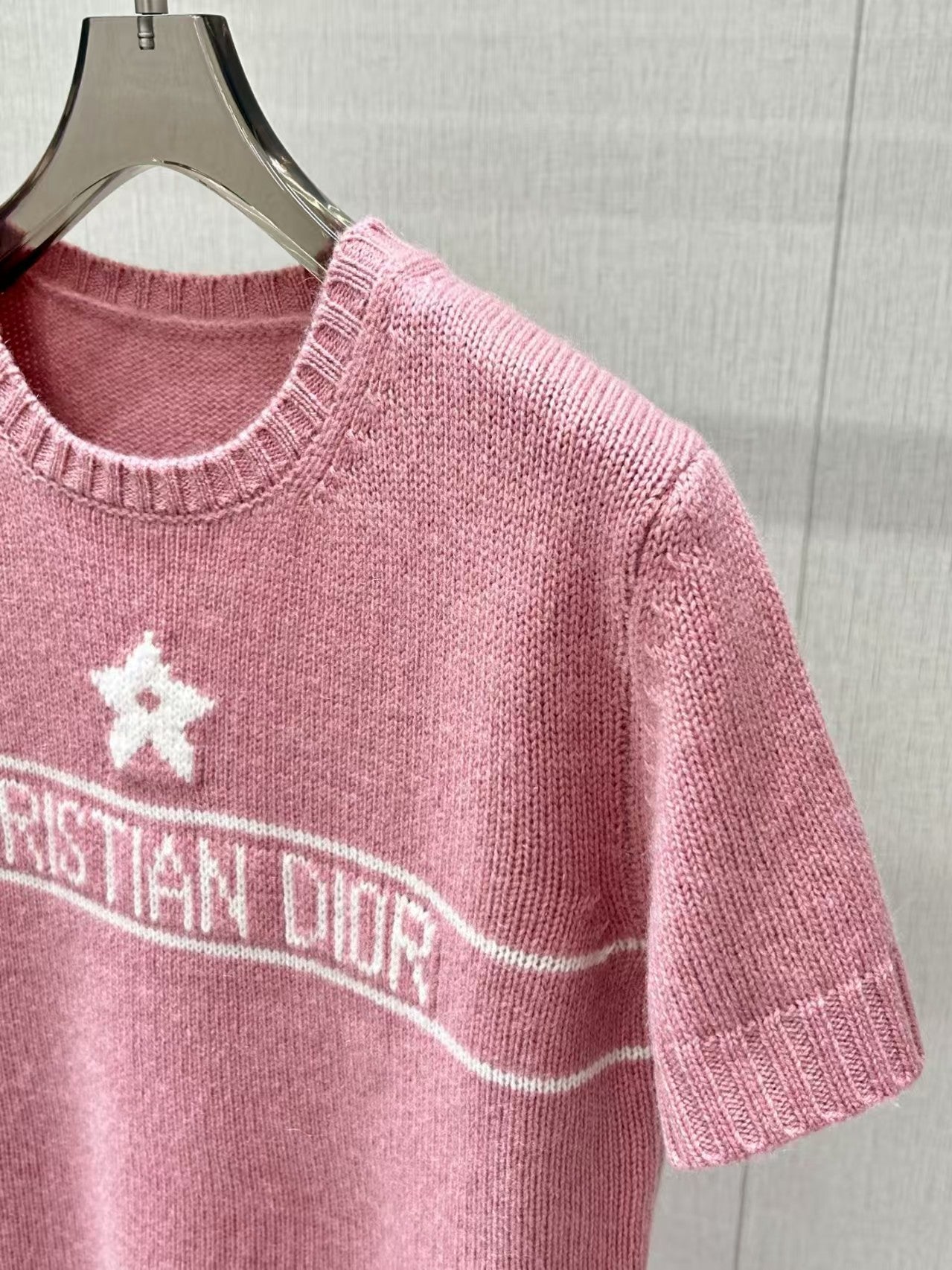 Five-pointed star jacquard short sleeves