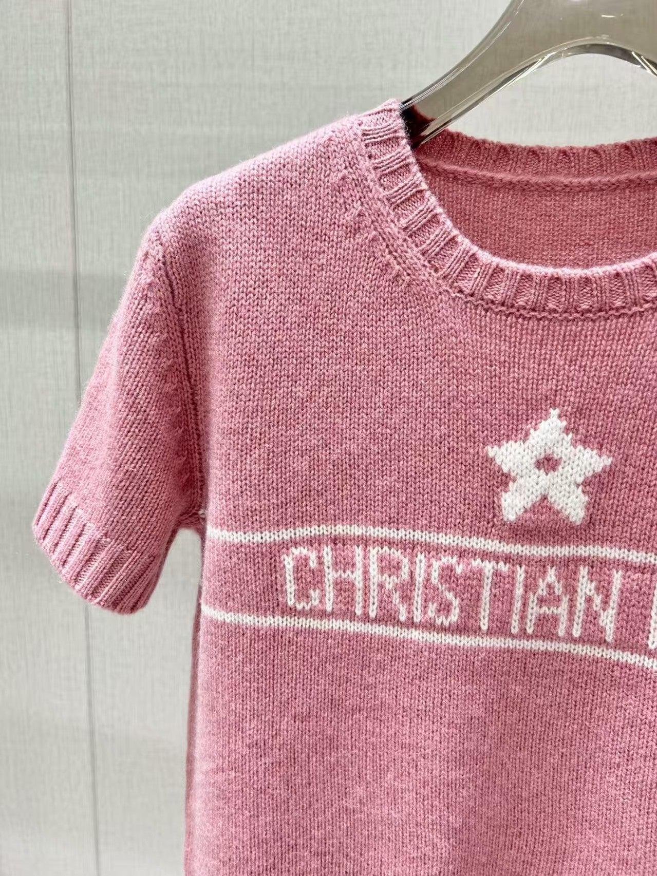 Five-pointed star jacquard short sleeves