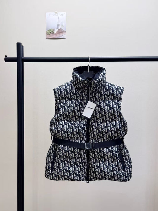 Stand collar waist vest down jacket