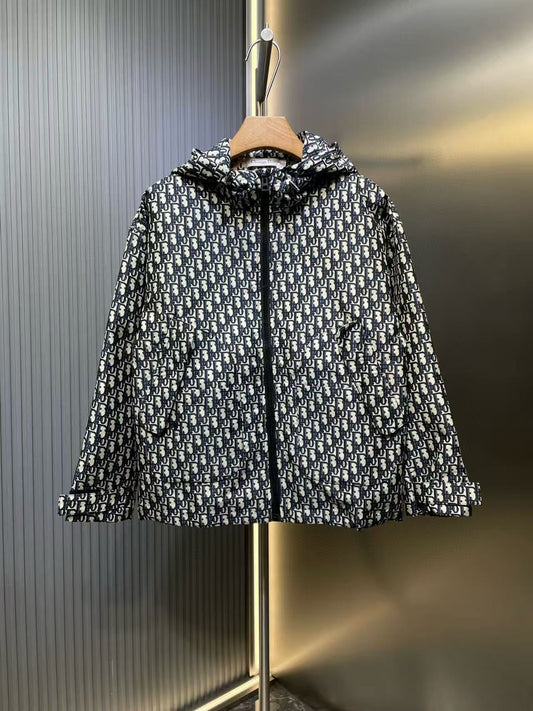 all-over print hooded jacket