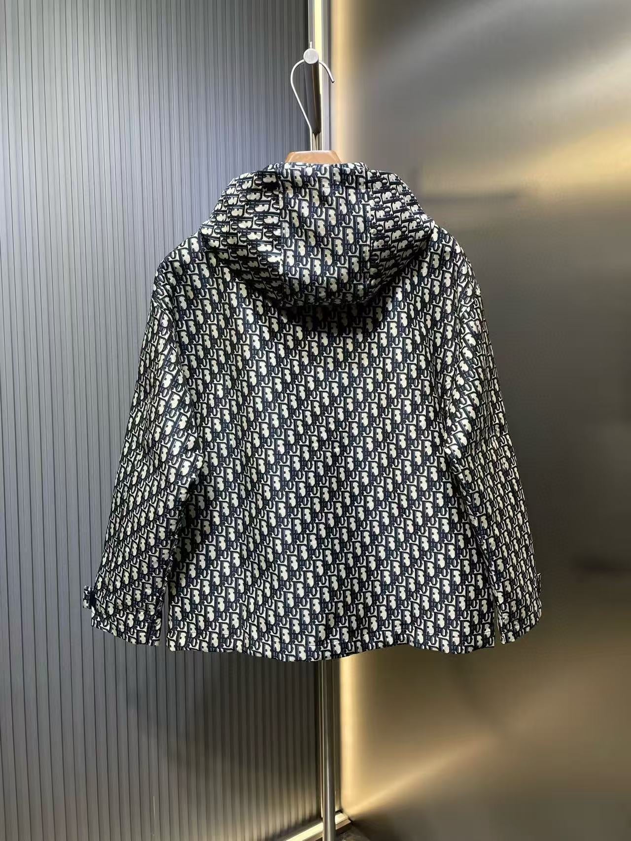 all-over print hooded jacket