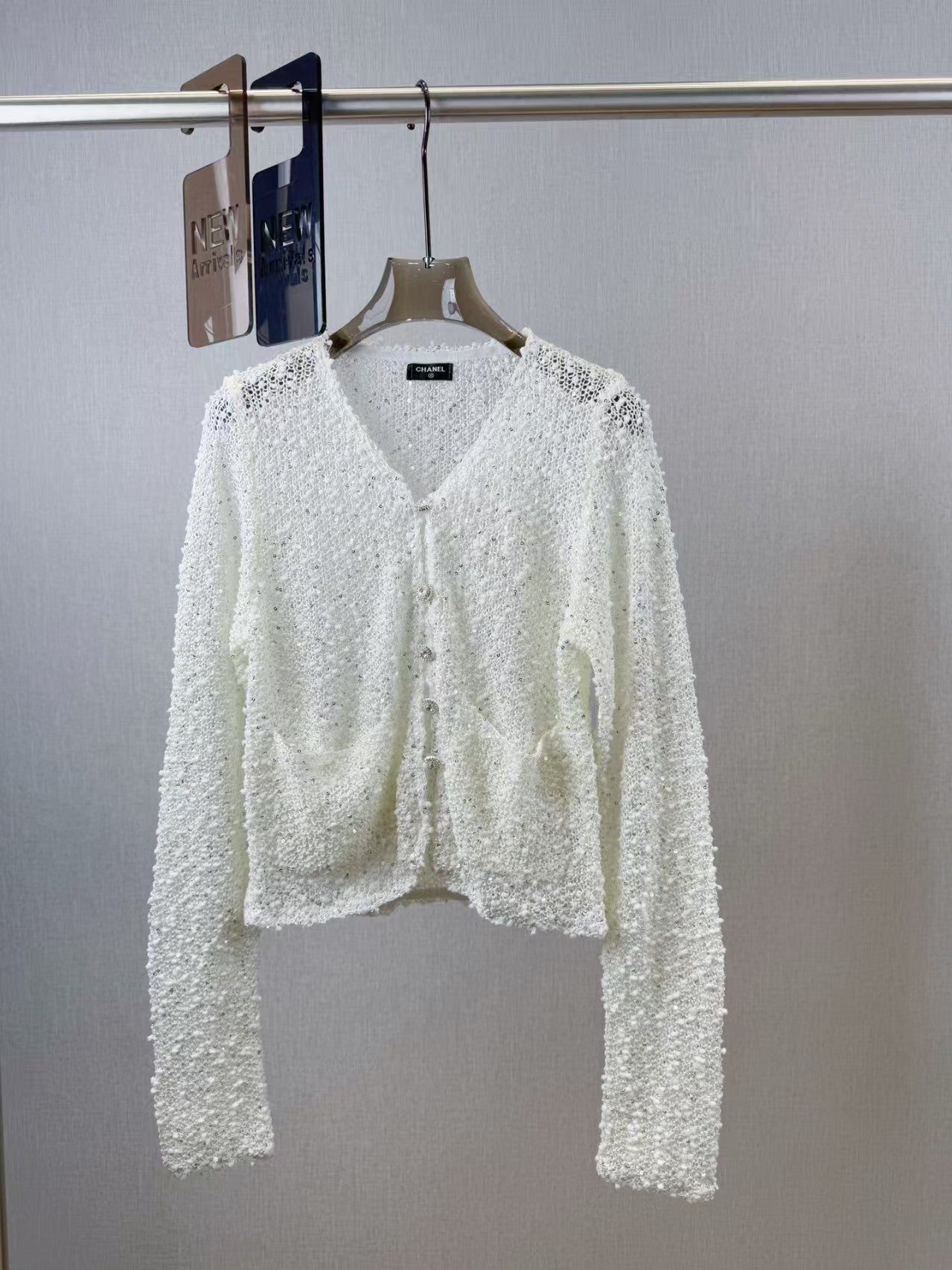 New sequined V-neck cardigan