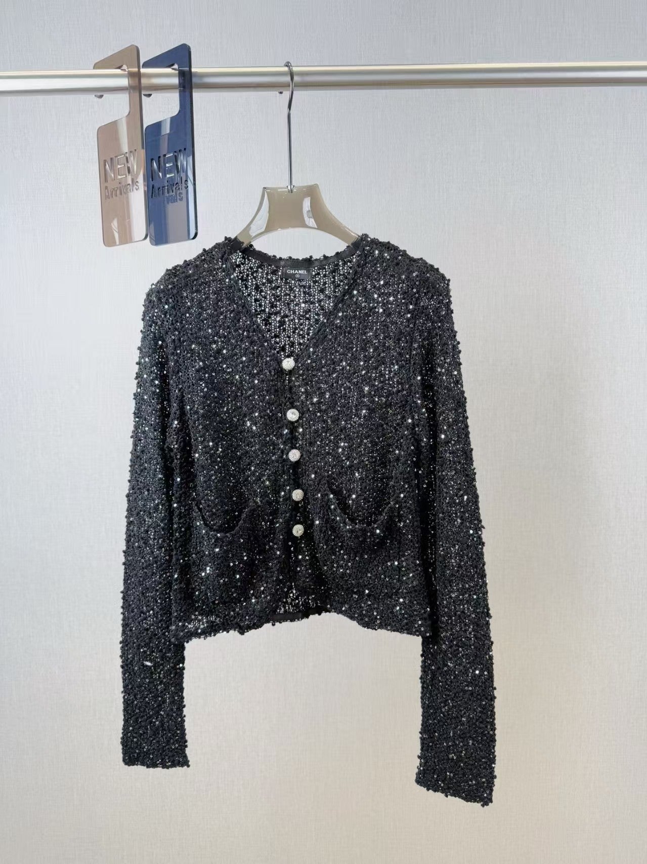 New sequined V-neck cardigan
