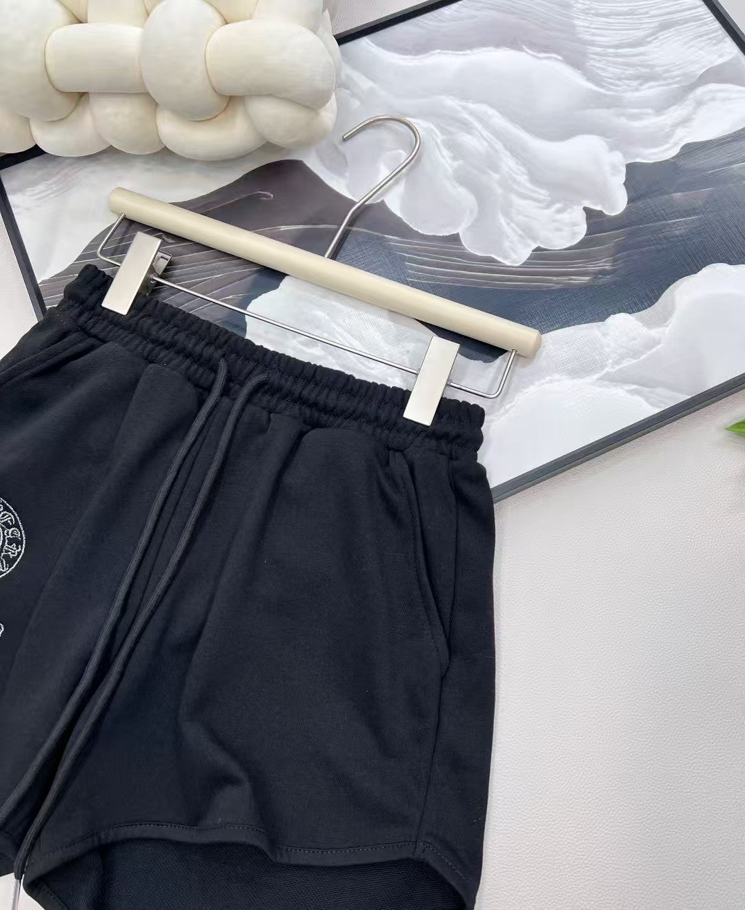 New Embroidered Logo Drawstring Shorts