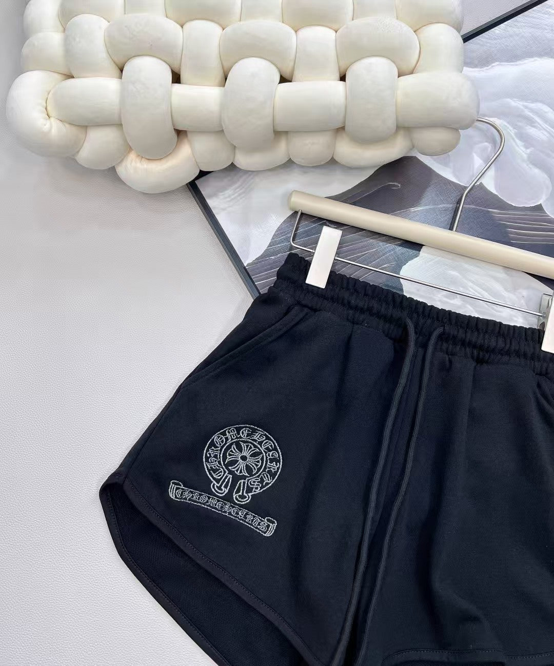 New Embroidered Logo Drawstring Shorts