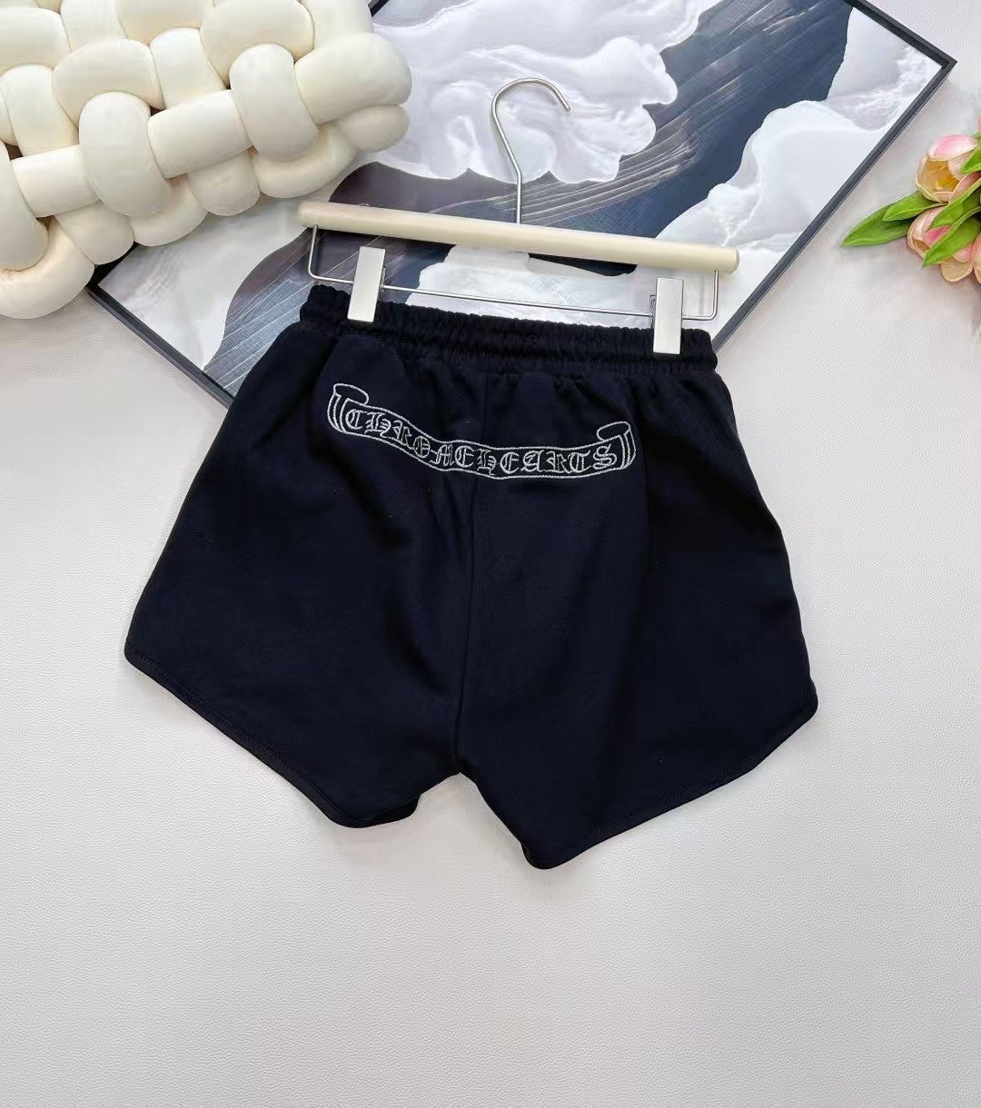 New Embroidered Logo Drawstring Shorts