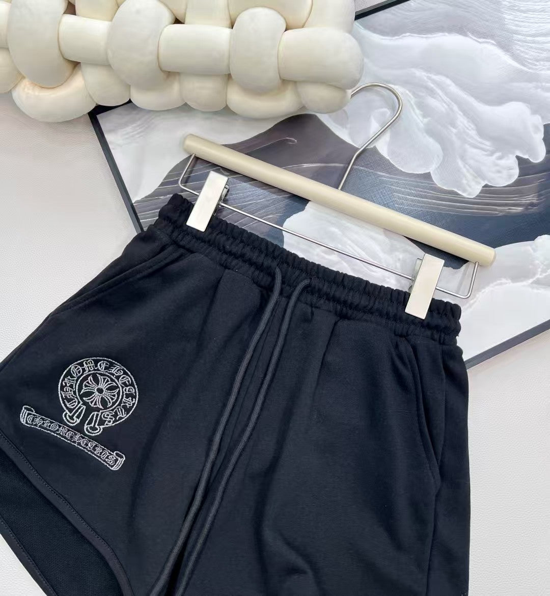 New Embroidered Logo Drawstring Shorts