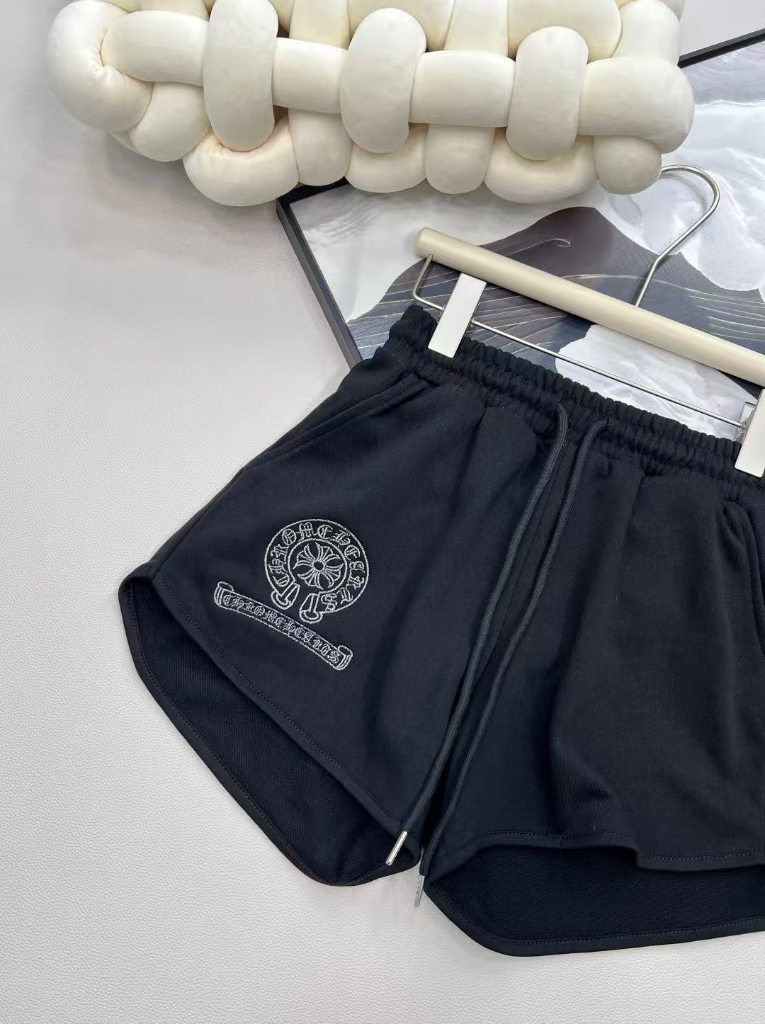 New Embroidered Logo Drawstring Shorts
