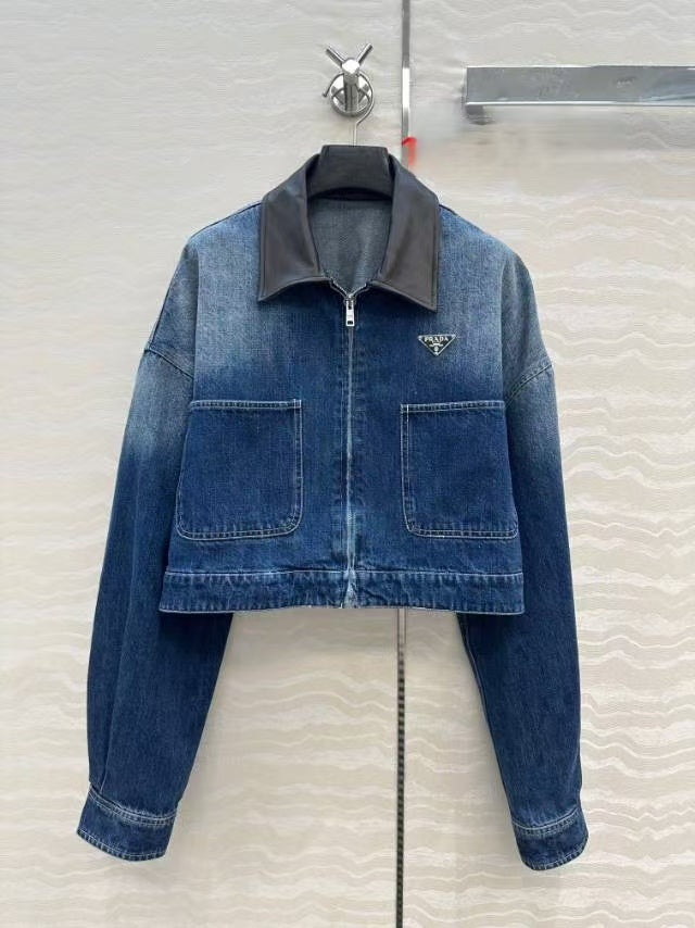 Enzyme-washed nostalgic denim jacket