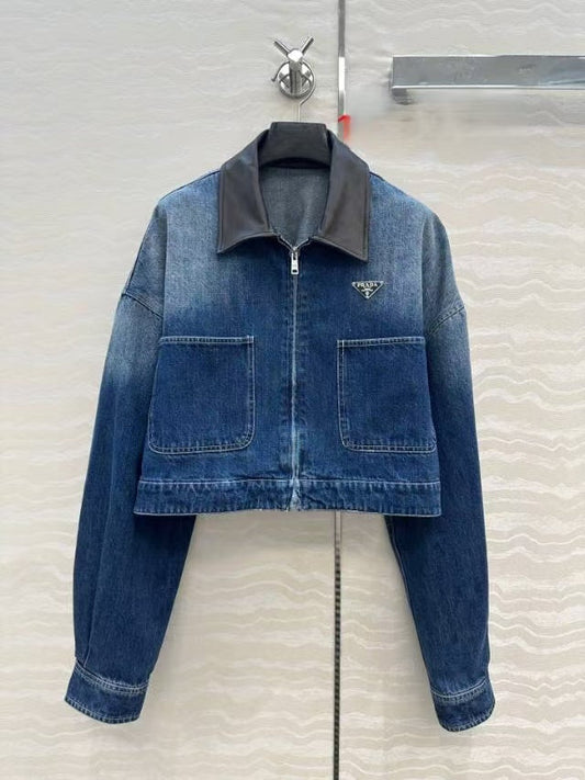 Enzyme-washed nostalgic denim jacket