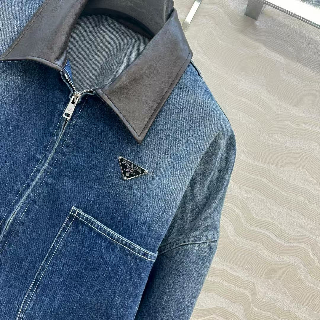 Enzyme-washed nostalgic denim jacket